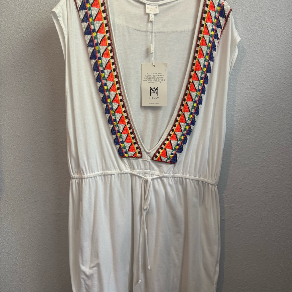 Nwt Milly Cabana Beaded Coverup Sz Large